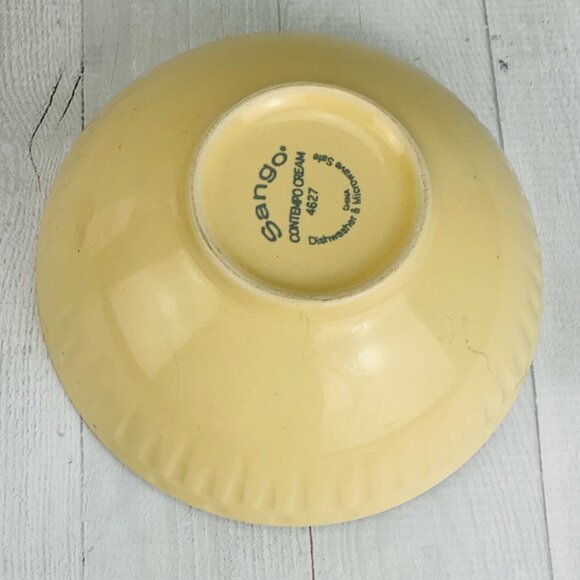 Sango CONTEMPO CREAM 4627 Beige Stoneware Embossed Large Soup Cereal Bowls Set 3 - Picture 4 of 9